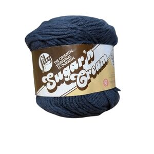 New Lily Sugar N Cream 100% Cotton Yarn Indigo Dark Blue 200 Yards Knit Crochet